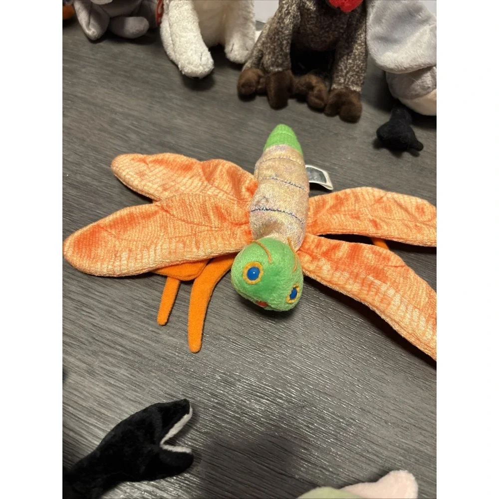 Lot Of 17 TY Beanie Babies - All with Tags Except 3 Frog Crab Pelican Bear Aruba
